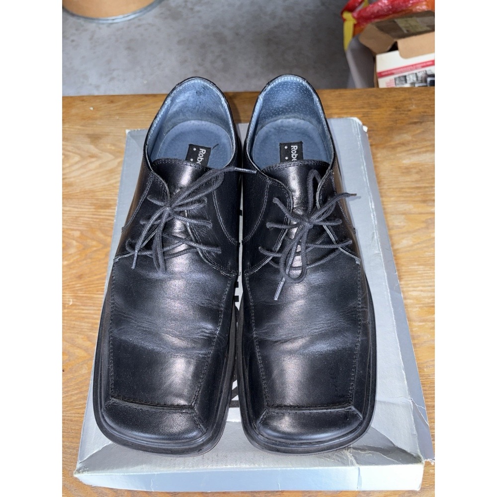 Robert Wayne Yahoo Black Polido Dress Shoes Size 11 EU 44 - With Box  Leather